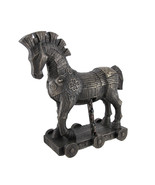 Ancient Greek Bronzed Trojan Horse Statue - $95.23