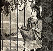 1878 Print Our Little Ones Lessons In English 6 x 4.75&quot; Antique - $19.99
