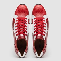 Lyon Genuine Ostrich and Calfskin Fashion Sneaker Red / White image 4