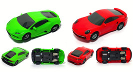 2pc 2022 Micro Scalextric 9V HO Slot Car PORCHE TURBO v LAMBORGHINI EVO ... - $64.99