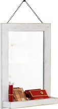 Funerom 11.8 X 15.8 Inch Vintage Wood Farmhouse Wall Mirror Hanging Wall Mirror - £33.09 GBP