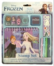 Disney Frozen Stamp Set w/40 Sheets Pad, 1 Sticker Sheet, 1 Ink Pad, 4 Mini Mark - £9.33 GBP