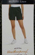 Weatherproof Womens Washable Linen Shorts SZ XXL Duffle Bag Green 2 Pockets NWT - £10.96 GBP