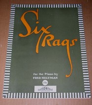 Six Rags Ragtime Songbook Vintage 1925 Fred Heltman Sam Fox Publishing Co. - £22.42 GBP