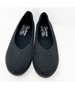 Skechers Womens Air Cooled Memory Foam Black Studded Slip on Flats, Size 6 - £20.29 GBP