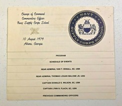 1979 Program - NAVY Supply Corps SCHOOL Change of Command, Rear Adminal Edsall + - £22.04 GBP