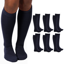 6 Pairs Girls Knee High Socks School Uniform Athletic Tube Kids Navy Siz... - £15.79 GBP