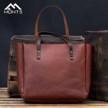 LE Lightweight Carryall Zipper Brown Leather Tote - £67.93 GBP