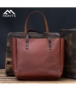 LE Lightweight Carryall Zipper Brown Leather Tote - $117.07 CAD