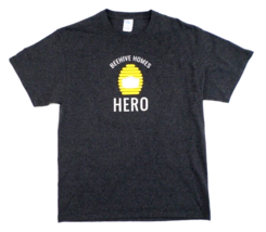 Beehive Homes Hero Men&#39;s T-Shirt L Charcoal Gray 50/50 Cotton Poly - £7.91 GBP