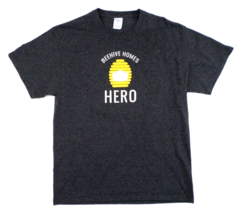 Beehive Homes Hero Men&#39;s T-Shirt L Charcoal Gray 50/50 Cotton Poly - £5.92 GBP