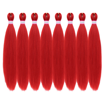 预拉伸辫子接发 20 英寸 6 件 一包 EZ Red 编织专业钩针编织辫子适用于盒式辫子塞内加尔扭曲接发 - £22.46 GBP