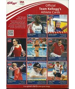 TEAM KELLOGG&#39;S 2012 OFFICIAL ATHLETE CARDS, UNCUT &amp; INTACT ON RICE KRISP... - £7.06 GBP