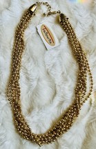 Talbots Elegant Gold Multi-Strand ball chain Necklace MWT - $452.74 MXN