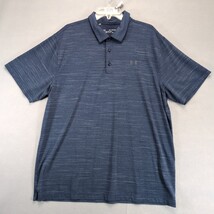 Under Armour HeatGear Blue Polo Shirt Men&#39;s XXL Short Sleeve Golf Active... - $22.00