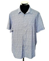 Tricots St Raphael Men&#39;s Shirt Size XXL Blue Gray Blended Button Front SS - £13.54 GBP