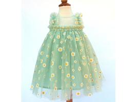 Baby Tulle Dress, Light Green Tulle Dress, Daisy Tutu Dress, Flower Girl Dress - £11.95 GBP