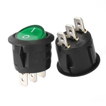 uxcell Green Lamp Illuminated 3 Terminal SPST 2 Position I/O On/Off Butt... - £11.01 GBP