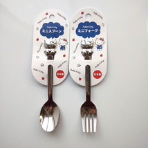 NWT Hello Kitty Silverware Fork and Spoon Set, Stamped Handle, Free US Shipping! - £11.30 GBP