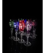 ajka marsala crystal colored champagne flutes 9&quot; Tall set of 12 glasses - £1,172.91 GBP