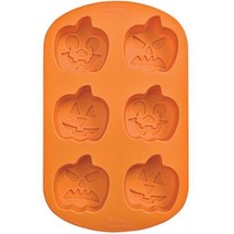 Pumpkin Faces Silcone Mold Wilton Halloween 6 Treats Orange Cake - $14.85