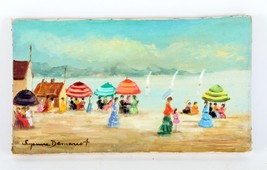 &quot;A La Plage&quot; by Suzanne Demarest, Oil Painting on Canvas, 7x12.5 - $891.00