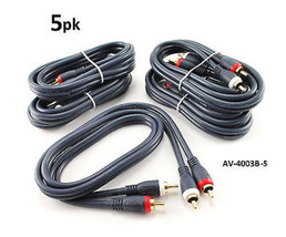 5-Pack 3Ft High Quality Python 2-Rca M/M Audio Cable, Av-4003B - £39.27 GBP