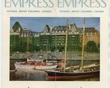 The Empress Hotel Brochure Vancouver British Columbia Canada 1950&#39;s - £14.28 GBP