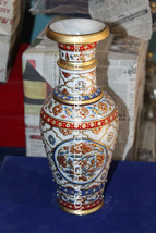 14&quot; Alabaster Marble Flower Vase Multi Hand Painted Art Living Room Decor H5739 - £294.53 GBP