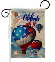 July 4th Hot Air Balloon Burlap - Impressions Decorative Garden Flag G161078-DB - £18.36 GBP