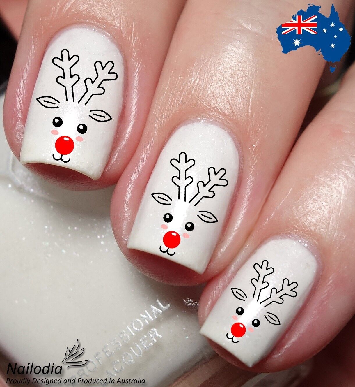 Reindeer Nail Art Decal Sticker Water Transfer Slider
