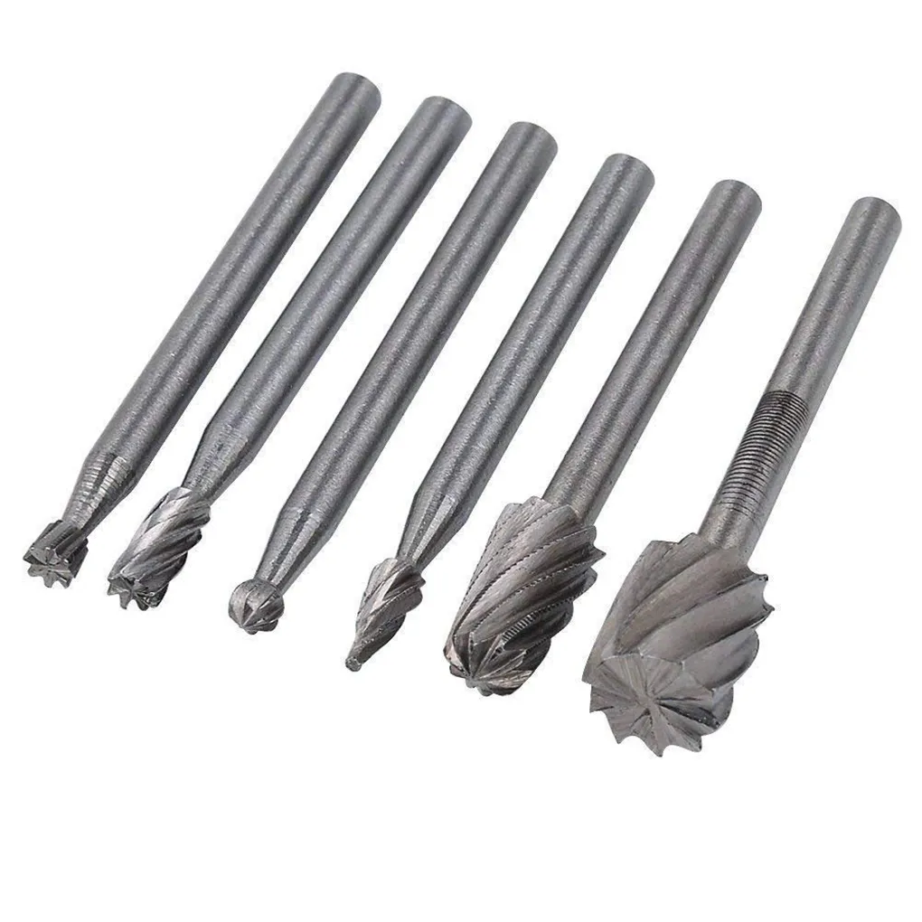 6PCS HSS Rotary Multi Tool Burr Routing Router Bit Mill Cutter Attachmen... - £127.24 GBP