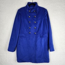 The Limited Womens Sz L Blue Wool Long Line Peacoat Y2K Classic Business... - $27.77