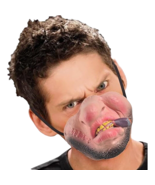 Latex Half Face Mask CARNY CLOWN SCAR FACE THUG CIGAR Funny Gag Cosplay ... - $7.57