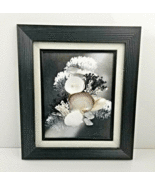 Sea Shell Art 3D Wall Hanging Mixed Media Seashells Floral Pearl Beach C... - $38.47