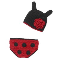 Ladybug Crochet Hat And Diaper Cover Set - £15.94 GBP