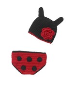 Ladybug Crochet Hat And Diaper Cover Set - £15.69 GBP
