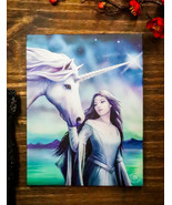 Ebros Anne Stokes North Star Witch Unicorn Wooden Framed Picture Wall Decor - $316.96 MXN