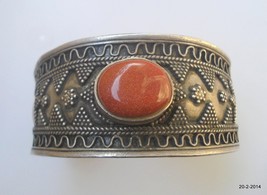 vintage sterling silver cuff bracelet bangle handmade jewelry rajasthan india - £173.84 GBP