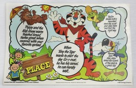 VINTAGE 1981 Kellogg&#39;s Tony the Tiger / USA Map Double Sided Placemat - £23.35 GBP