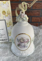 Precious Moments 2000 Bell Future Is In Our Hands Girl Lamb Holly Ribbon Enesco - $9.50