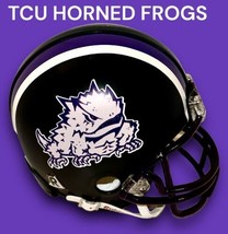 Tcu Horned Frogs Custom Logo Ncaa College Football Mini Helmet - £58.37 GBP