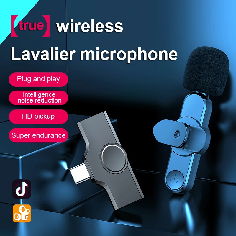 Play Wireless lavalier microphone portable audio video recording mini microphone - £25.57 GBP