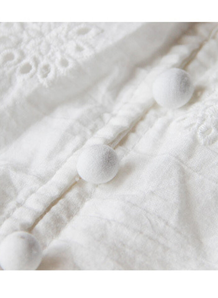Women's Ruffle Cap Sleeve Trim Eyelet Embroidered 100% Cotton Dress in White AUS Item image 8