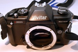 Vivitar V3800N 35mm SLR Film Camera Body only with new batteries and str... - $86.26