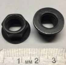 JIS M10x1.25-14mm Metric Hex-Head &amp; Cylinder Nut Smooth Flange-Black-Bag of 10 - £3.91 GBP