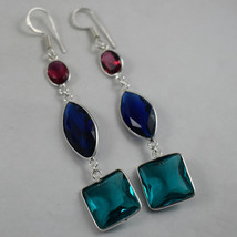 Sterling Silver London Blue Topaz Gemstone Handmade Beautiful Women Earrings - £29.46 GBP