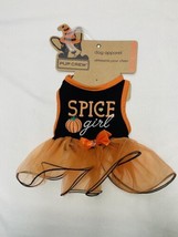 Pup Crew Halloween Pumpkin Dog Apparel Costume Spice Girl XS Bling Orange Black - £11.96 GBP