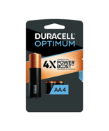 Duracell Optimum AA Alkaline Batteries 4 PACK of AA - NEW IN PACKAGING - $7.69