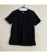 Scrubstar Medical Scrub Top Unisex Small V-neck Black 3 Pocket - $8.95